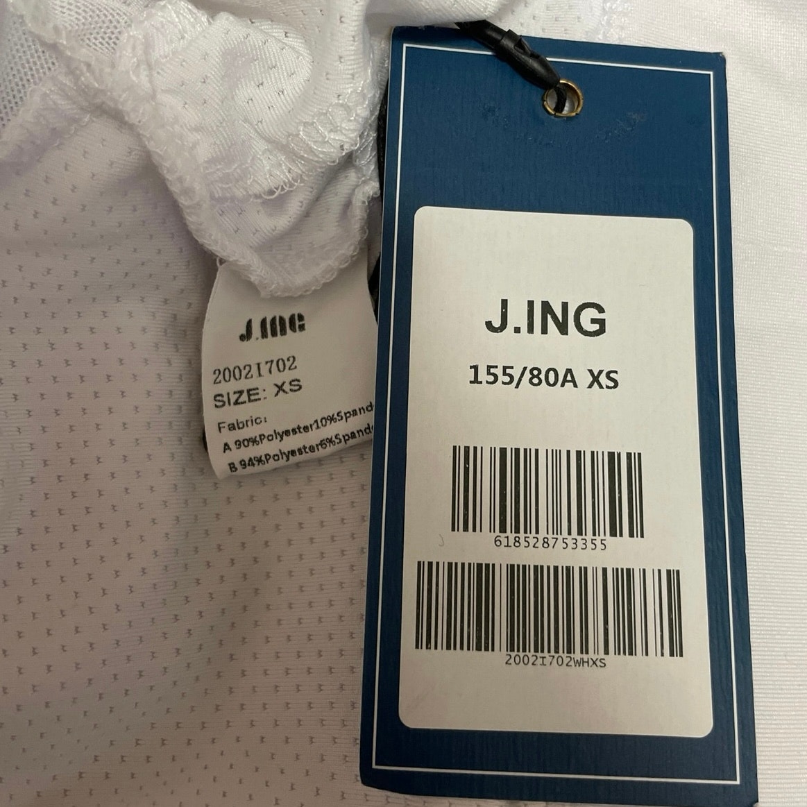 New J. Ing Women's White Short Sleeve Cutout Mesh Crew Neck Crop Top Size Xs — image 4 of 4